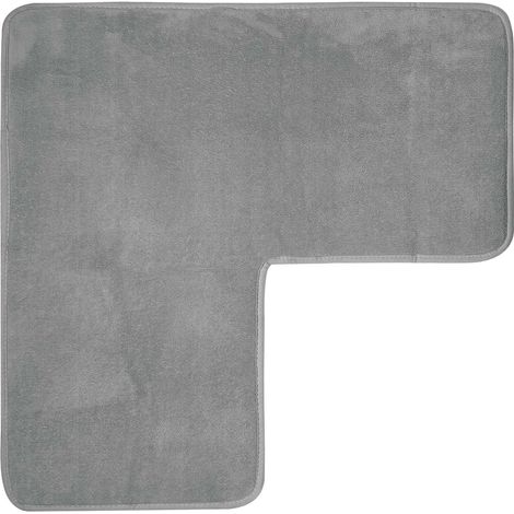 L-förmige Badematte – Chenille-badematte Mit Eckausschnitt – Badematte – 80 X 80 Cm – Grau