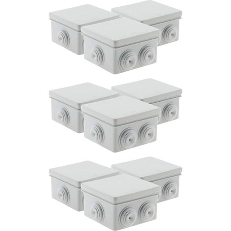 Set Mit 3 Quadratischen Wasserdichten Boxen 80x80x40 Ip 55, Polystyrol, Grau (3er-set)