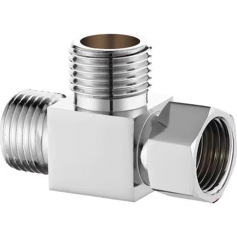 3-wege-absperrventil Aus Messing G1/2 – T-stück – T-adapter – Ein Einlass, Zwei Auslässe, Umsteller – G1/2 – Innen- Und Außengewinde – Für Bad, Küche Und Wc