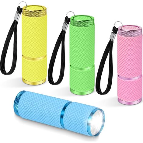 4 Mini-taschenlampen, Extrem Leistungsstarke Led-taschenlampen, Batteriebetriebenes Set, Led-taschenlampen-set, Kleine Lampe Mit 9 Leds, Für Arbeit, Camping, Lesen, Spazierengehen [energieklasse