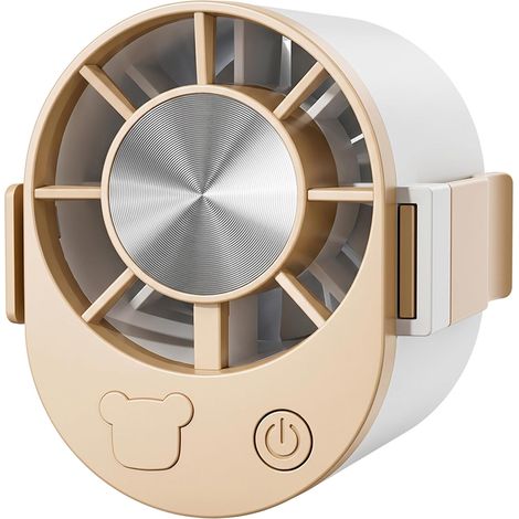 Elektrischer Ventilator, Clip-ventilator, Tragbarer Wiederaufladbarer Ventilator – Vielseitig Einsetzbar Für Regenschirm, Hüfte, Büro, Fahrrad, 1000 Mah Akku, Khaki.