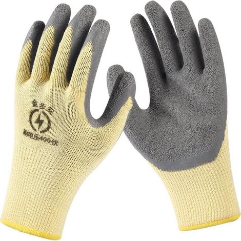 Isolierender Elektrikerhandschuh (400 V), Spannungsbeständig, Abriebfest, Rutschfestes Gummi