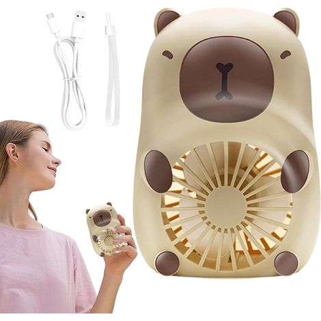 Tier-ventilator – Kleiner, Tragbarer Ventilator Mit Usb-ladefunktion, 3 Geschwindigkeitsstufen, Persönliches Kühlgerät Für Alle Altersgruppen, Mädchen, Frauen Und Männer