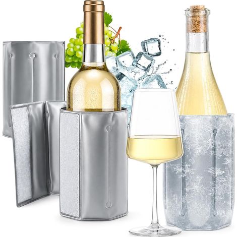 2 Kühlhüllen Mit Schnellverschluss, Wiederverwendbare Abdeckungen Für Wein, Bier Und Softdrinks, Ideal Für Unterwegs