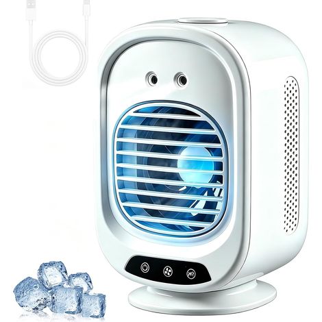 Tragbarer Luftkühler, Mini-tischklimaanlage Mit 3 Geschwindigkeitsstufen, 2 Nebelmodi Und 150°-oszillation