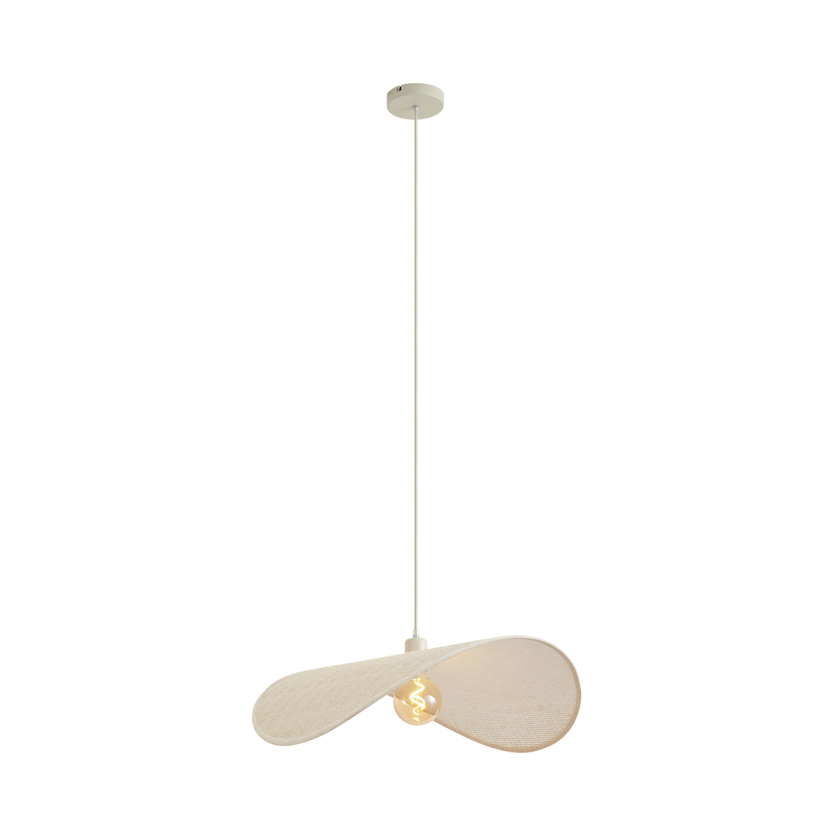 Qazqa Moderne Pendelleuchte Beige 65cm - Hat