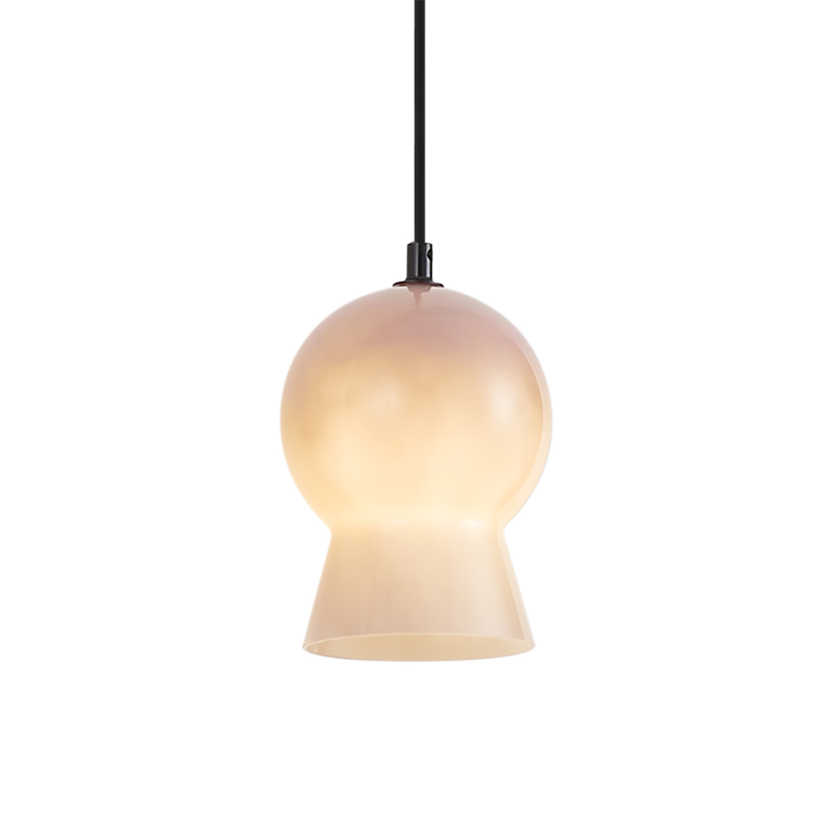 Qazqa Retro-pendelleuchte Schwarz Mit Beigem Glas Für