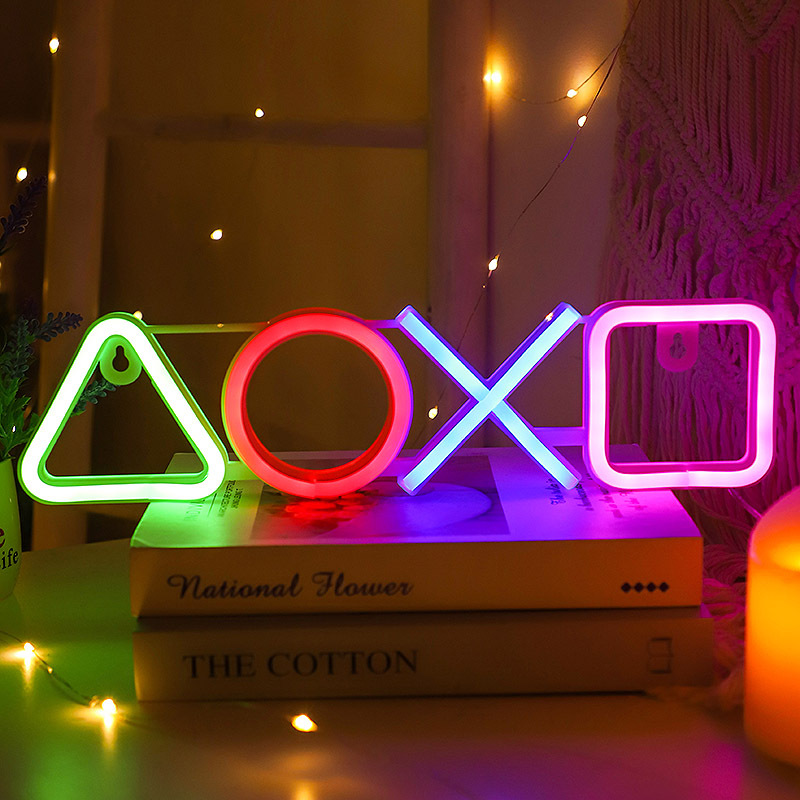 Led-neon-dekorationslampe Mit Gamepad-symbol, Ambient-beleuchtung Für Spielzimmer, Usb- Und Batteriebetrieben-lsw