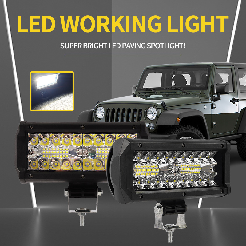 2er-set 7-zoll-led-leisten, 120 W Für Autos, Wasserdichte Arbeitsscheinwerfer Mit 40 Leds, Universelle Zusätzliche Kunststoff-scheinwerfer Für Dach, Vordere Stoßstange Und 4x4-lsw