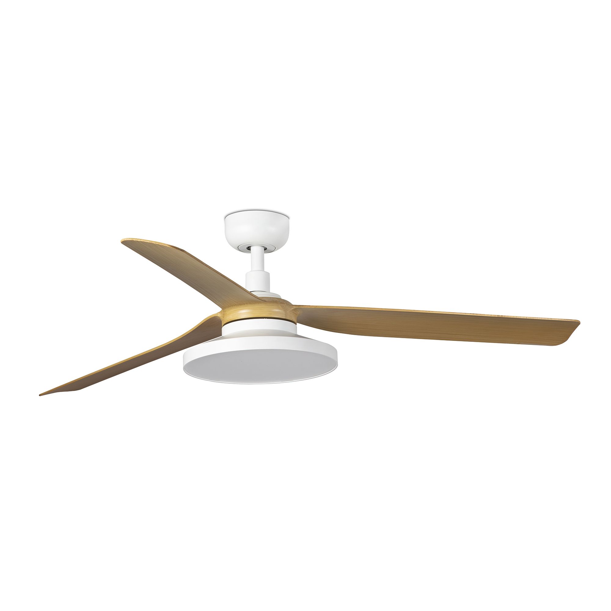 Faro Ventilador De Techo Bianco Opaco De Acero Ø1300 Mm 3 Aspas 3000k Para Ambientes Modernos Y Funcionales Modelo Faro-338162n