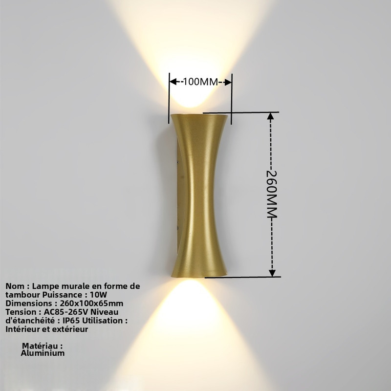 Wandleuchte Für Außenbereich, Wasserdicht Ip65, Modernes Design In Gold, 10w Neutrales Licht 4000k, Dekorative Beleuchtung Für Garten, Hof, Flur Und Balkon - 1 Stück-lsw