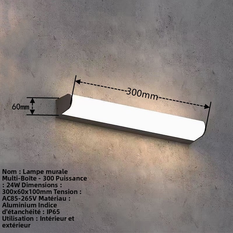 Wasserdichte Außen-wandleuchte Ip65, Moderne Minimalistische 24w 4000k Wandlampe Für Garten, Balkon Und Flur, Dekorative Wandfluter-beleuchtung-lsw