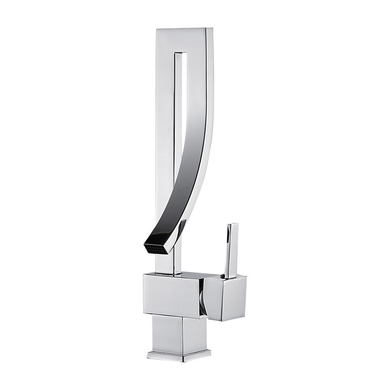 Massive Messing-waschbeckenmischer, Goldener Rotierender Kaskadenauslauf, Mischbatterie Für Warmes Und Kaltes Wasser, Modernes Design Für Bad Und Küche-lsw