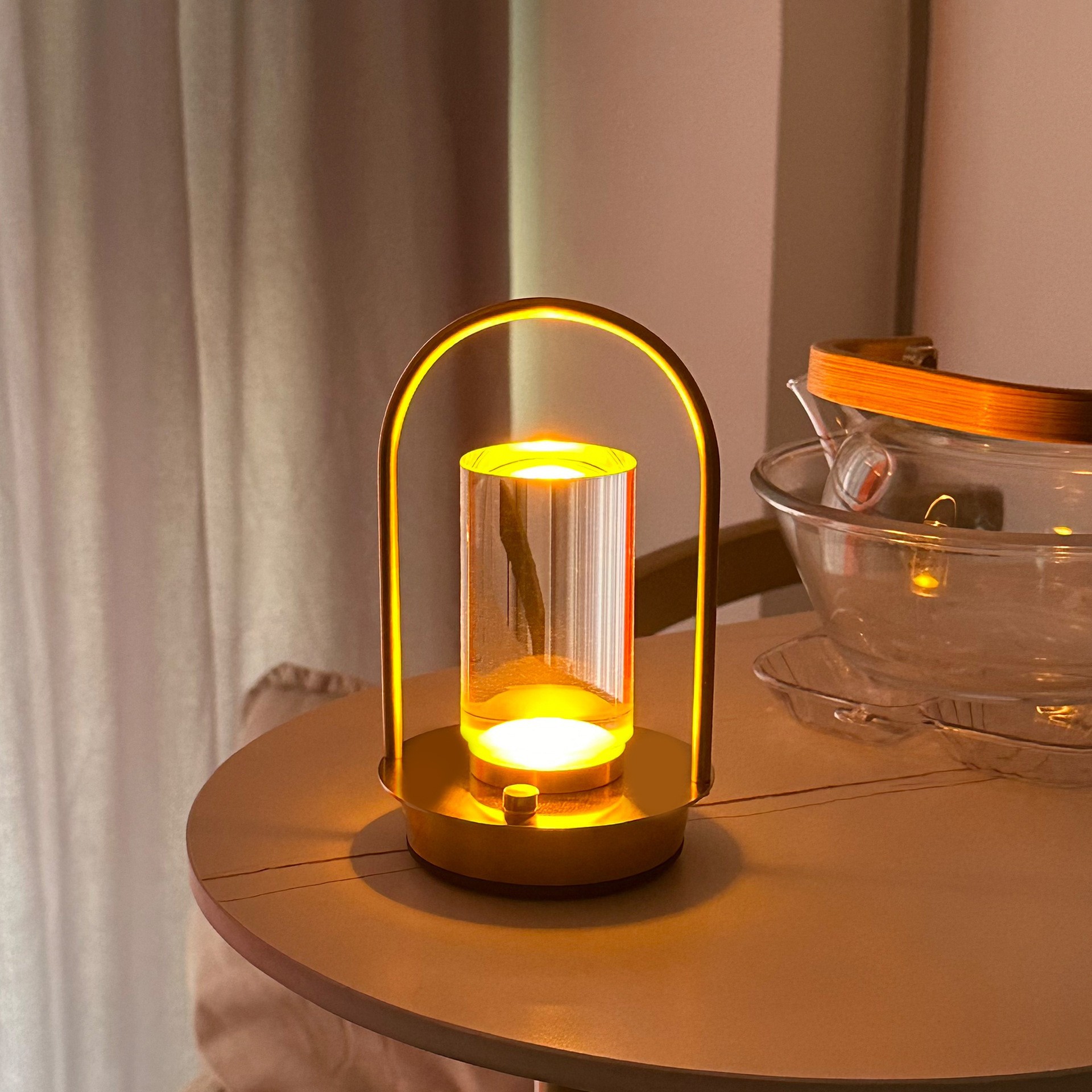 Wiederaufladbare Led-tischlampe Mit Touch-funktion, Nachtlicht Für Das Schlafzimmer Mit Ambient-beleuchtung, Tragbare Campinglampe Für Den Außenbereich-lsw