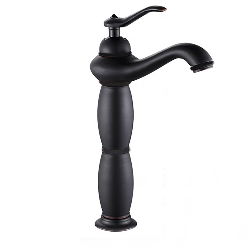 Massive Messing-waschbeckenmischer Im Europäischen Retro-stil, Badezimmerarmatur Mit Flexiblem Schlauch, Klassisches Schwarz-lsw