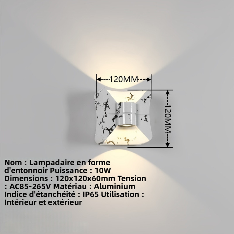 Wandleuchte Für Außenbereich, Wasserdicht Ip65, Moderne Wandlampe Im Trichter-design In Schwarz Und Weiß, 10w 4000k, Dekorative Beleuchtung Für Garten, Balkon, Flur Und Fassade-lsw