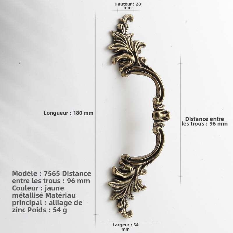 Europäischer Retro-schrankgriff Aus Zinklegierung, Goldener Und Antiker Silberner Hängegriff Mit Gravierten Mustern, Möbel- Und Schubladenbeschläge Mit 96 Mm Lochabstand - 10er Pack-lsw