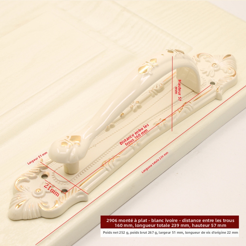 Schiebetürgriff Im Amerikanischen Scheunenstil - 2er Set - Massives Antikmessing Ohne Bohren Für Innere Holztüren Und Große Türen (modell Elfenbein 160mm Dicke 2906)-lsw
