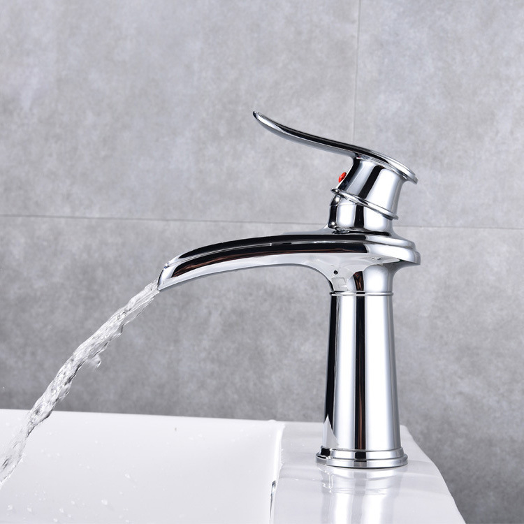 Antiker Europäischer Stil Massive Messing-wasserfallmischer Für Aufsatzwaschbecken Im Badezimmer - Niedrige Verchromte Version Mit Zulaufschläuchen-lsw