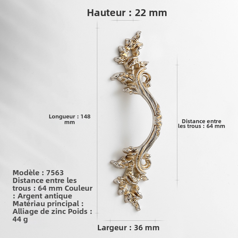 Retro-schranktürgriff Aus Zinklegierung, Goldener Und Antiker Silberner Hänger Mit Gravierten Motiven, Möbel- Und Schubladenbeschläge (10er-pack)-lsw