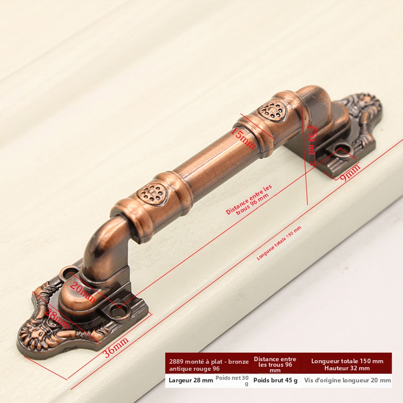 Schiebetürgriff Im Amerikanischen Scheunenstil, Sichtbare Montage Ohne Bohren Für Massive Holztüren Und Eingänge, Verstärktes Vintage-design In Antik-kupfer, 2er-pack-lsw