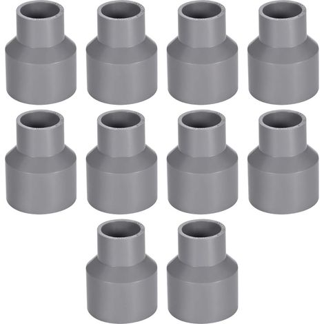 Sourcing Map Pvc-rohrverbinder Muffe 40 Grau 40mm X 25mm Buchse -10 Stück