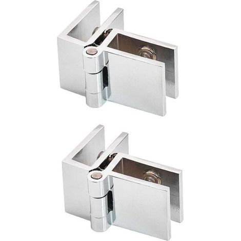 2 Stück 90-grad-glastürklammer, Glastürscharnier Ohne Bohren, Für Glasstärke 5 Mm - 8 Mm