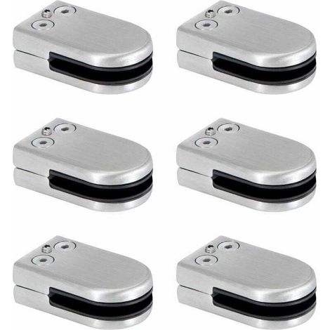 Glaszange Edelstahl-glashalter Klemmen Für 6 Bis 8 Mm Glas Einstellbare Glasclip Mit Flacher Rückseite Für Geländer Treppen Handlauf 6 Stück