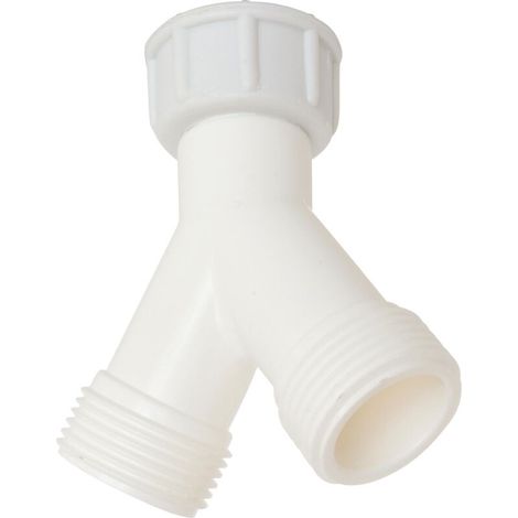 Y-adapter Für Waschmaschinen-zulaufschlauch - Eingang Mit Überwurfmutter 20/27 - Ausgänge Doppelt Männlich 20/27 - Schließen Sie 2 Maschinen Gleichzeitig An