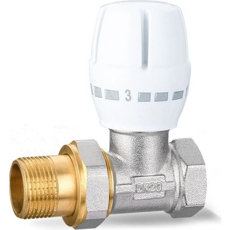Gerades Thermostatisches Heizkörperventil 3/4, Manuelles Temperaturregelventil Rechts, Wärmeableiter, Manuelles Temperaturregelventil (dn20) - Liaiki