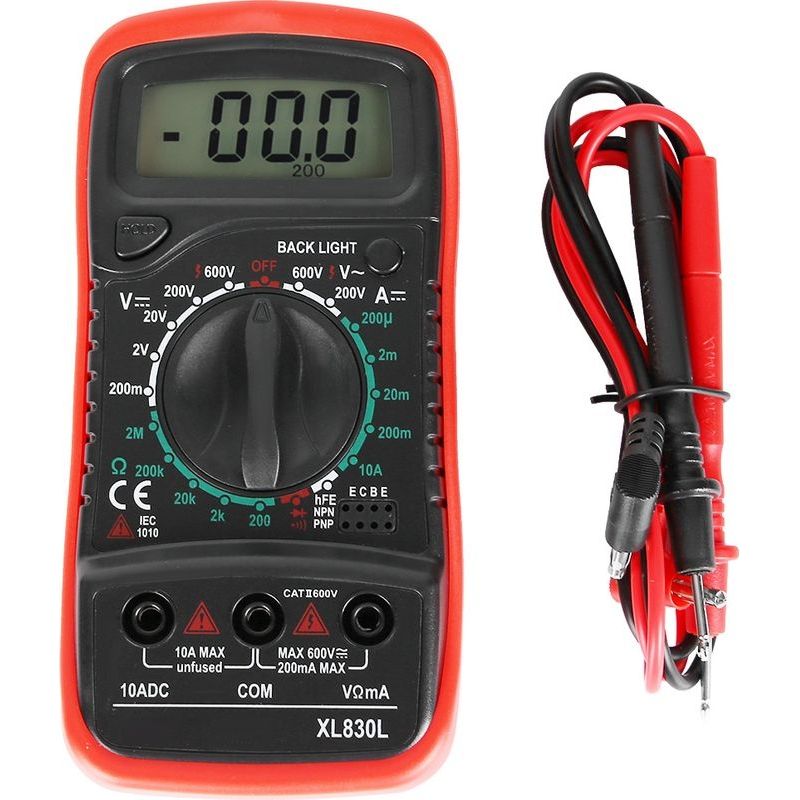 Xl830l Handheld Lcd Digital Multimètre Voltmètre Ammeter Ohmmeter Tension De Courant Testerxl830l Red