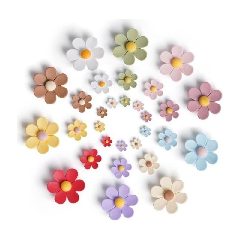 30pcs Aimants Frigo Fleurs 3d,aimants Décoratifs De Cuisine - Adorables Magnet Frigo Robustes Pour Tableau Blanc, Casier De Filles