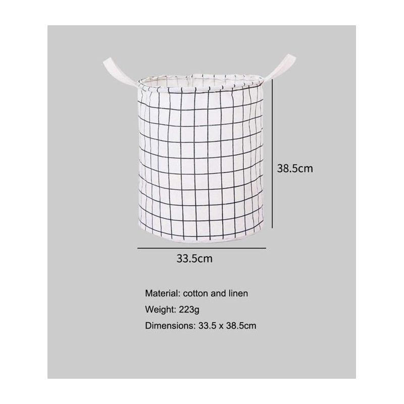 Grands Paniers À Linge, Panier De Rangement Pliable Rond En Coton Et Lin Imperméable (beige)