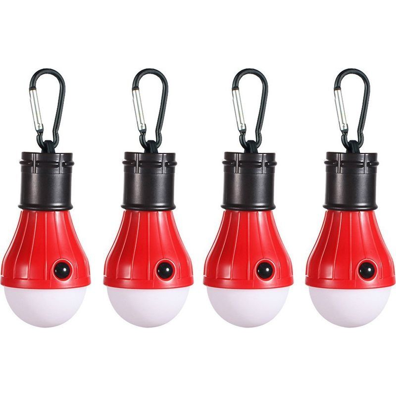 Lumières De Tenteportabledirigélumières De Tente 4emballage Individuelavec Crochetlampe De Secours Ouragan, Mousqueton Rouge