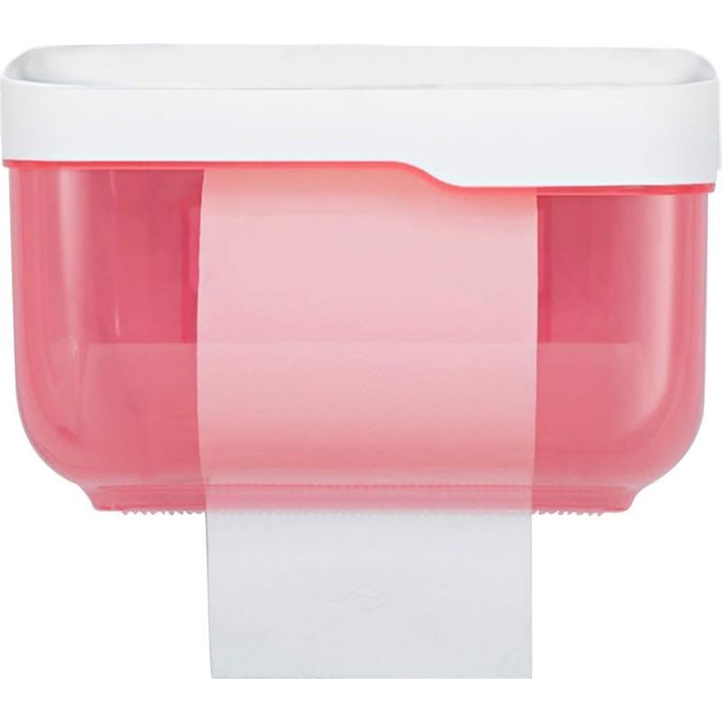 Porte Papier Toilette Auto-adhésif, Derouleur Papier Toilette Mural Étanche, Distributeur Papier Toilette Sans Perçage (tuba Rose)-