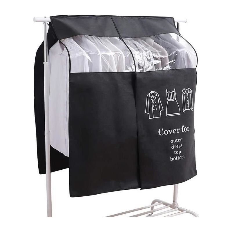 Housse Protège Housses De Vêtements 90 × 110cm Noir Housse De Anti-poussière Protection Portant Universelle Garment Covers