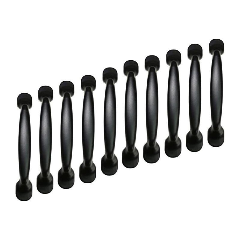 Lot De 10 Poignées De Porte De Placard De Cuisine Noires De 96 Mm Pour Tiroir De Placard, Meuble De Chambre À Coucher