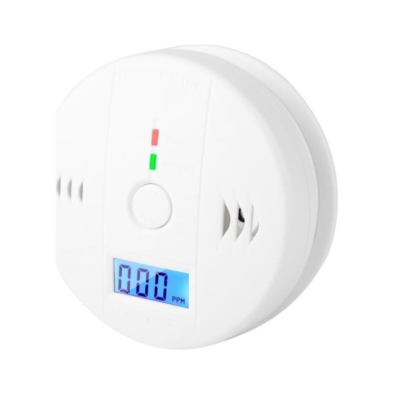 Qiilu Avertisseur De Monoxyde De Carbone Détecteur D'Avertissement De Gaz D'Empoisonnement De Capteur Intelligent De Fumée De Co