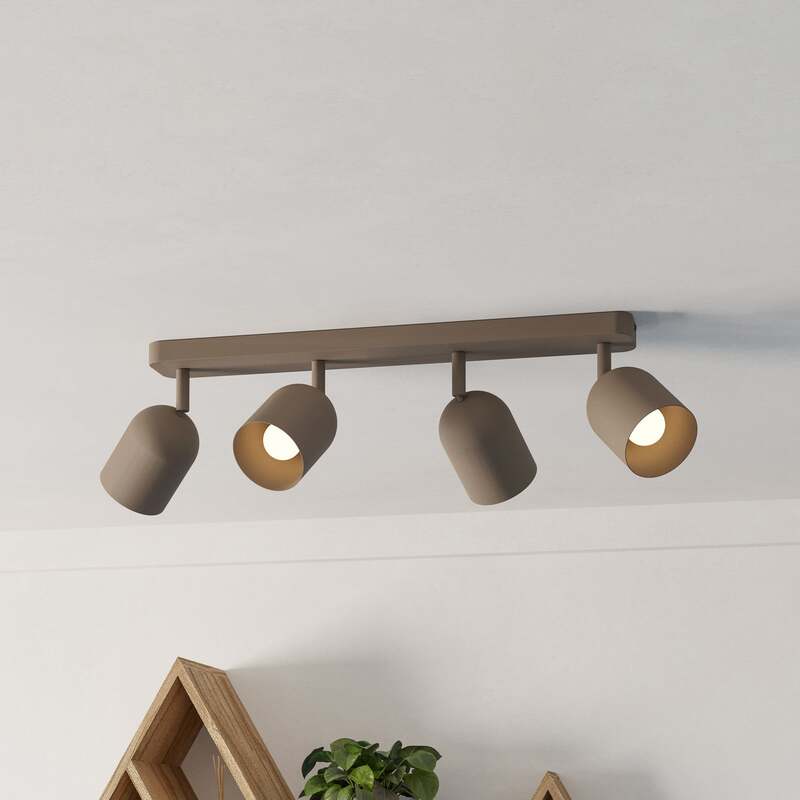 [gebraucht] B-ware Eglo Deckenstrahler Tilston 4-flammig Led Dimmbar Stahl Beige 58cm 8x20,6cm