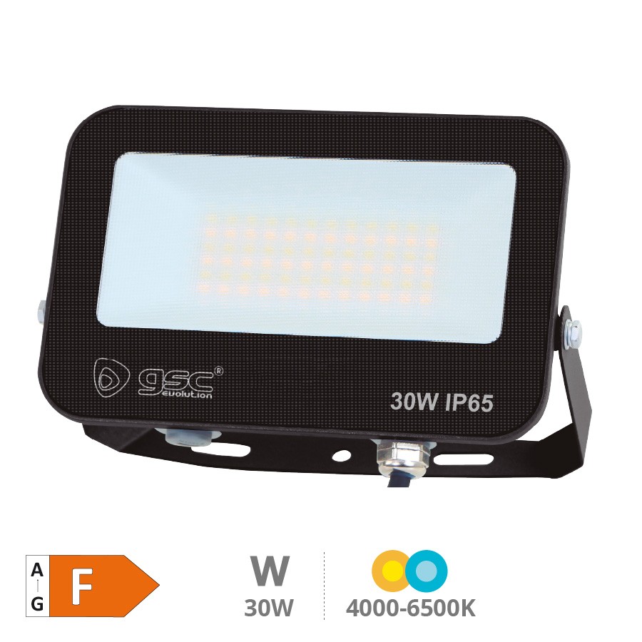 Aluminium-led-projektor 30w Ip65 Schwarz