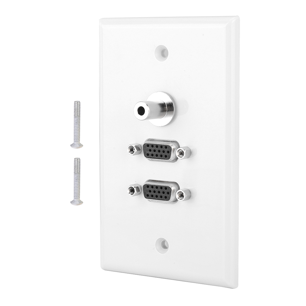 Wandpanel Mit 2 Vga-anschlüssen Und 3,5-mm-klinkenbuchse Für Heimkinoinstallation