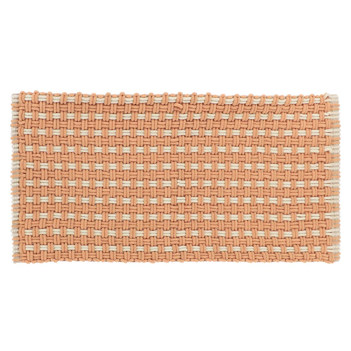 Badezimmerteppich „flower Power“ Aus Mikrofaser Und Baumwolle In Strickoptik, 45 X 90 Cm, Ockerfarben - Tendance