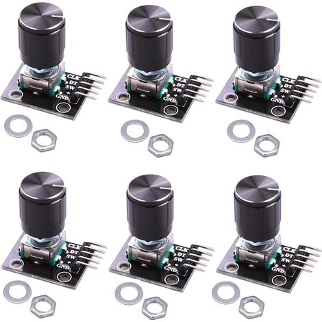 6 Stück Ky-040 Drehgebermodul Mit 15 × 16,5 Mm Tastenkappe Für Arduino (6er-pack) Clw1062