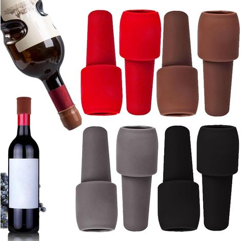 8 Silikon-weinstopfen, Runde Weinflaschenverschlüsse, Glasflaschenverschlüsse Für Wein, Bier Und Champagner, Wiederverwendbar, Luftdichter Verschluss, Zur Aufbewahrung Von Getränken