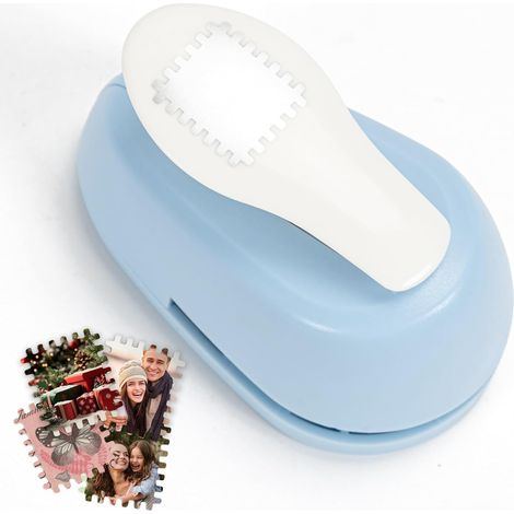 Kreativer Scrapbooking-quadratstempelstanzer, Dekorationsstanzer 18-20 Mm Briefmarkenrandstanzer, Für Diy-projekte, Kartenherstellung, Papierschneiden (blau)