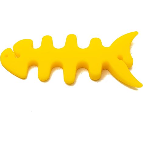 Kabelaufwickler Aus Silikon, Fischform, Kopfhörerschutz, Gelb