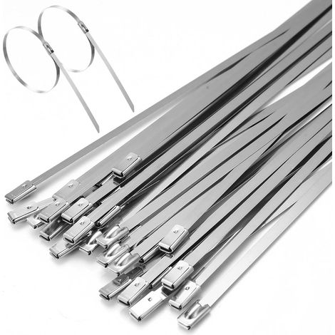 100 Stück Kabelbinder Aus Edelstahl, 4, 6 X 300 Mm, Kabelbinder Aus Edelstahl 304