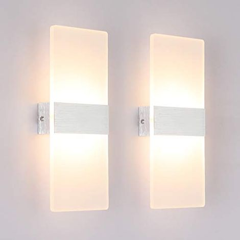 2er-pack Wandleuchten Für Den Innenbereich, 12 W Led, Kreatives Design, Dekorative Wandlampen, Warmweiß, Für Schlafzimmer, Flur, Wohnzimmer, Hotelzimmer