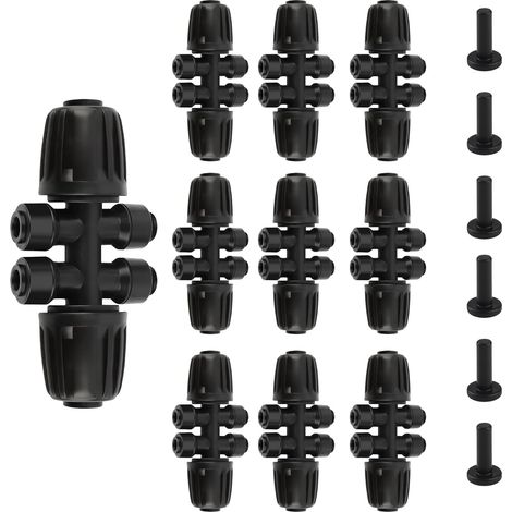 8-teiliges Schnellkupplungs-t-stück Mit 1/2"- Bis 1/4"-schlauchanschluss, Verriegelbar, Steckverbindung Für Tropfbewässerung