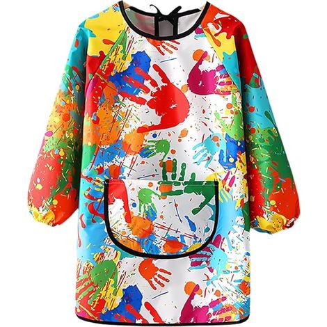 Malschürze Für Kinder Von 3-8 Jahren, Wasserdichte Schulschürze Mit Langen Ärmeln Für Kunst Und Bildende Kunst